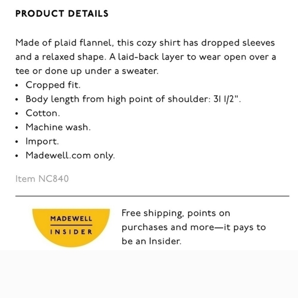 Madewell  Westlake Flannel Shirt in Green Deveny Plaid size small - Picture 7 of 7